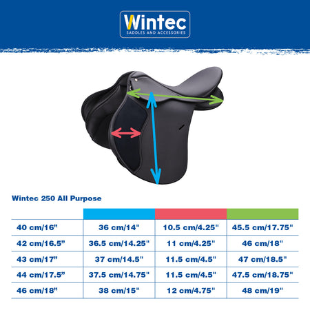 Wintec 250 All Purpose Flock saddle showing comfortable seat design and quality construction