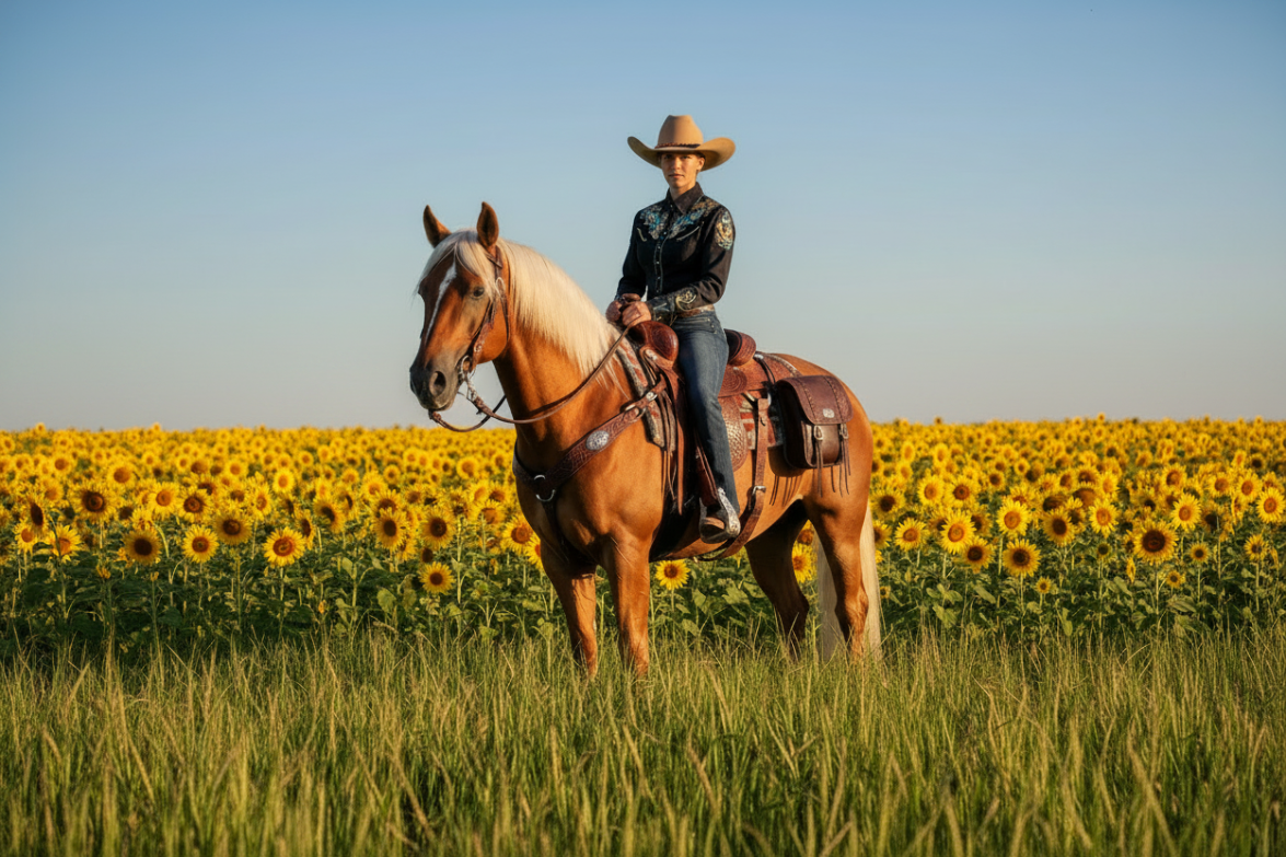 Summer Western Equestrian Collection with Sunflowers
