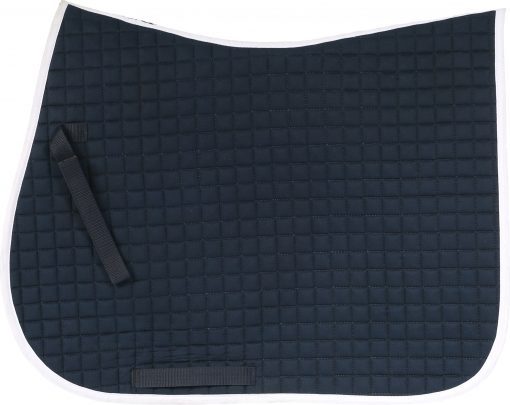 Horze River AP saddle pad, Peacock Dark Blue with white binding