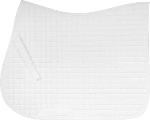 Horze River AP saddle pad, white with white binding