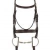 Ovation Quarter Horse Plain Padded Raised Bridle with reins
