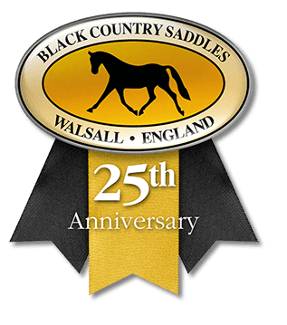 Black Country Saddles 25th anniversary logo