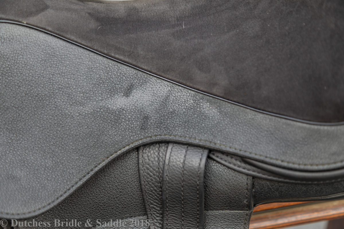 Veritas Novus dressage saddle detail closeup
