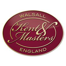 A close-up of a kent and masters logo.