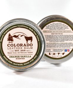 Natural tallow leather balm with orange-vanilla scent