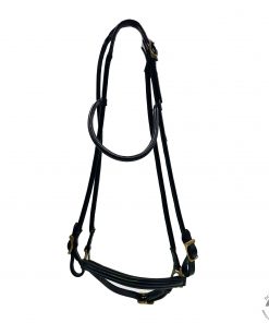 Rolled Bitslip with Drop Noseband Headstall 0261 Full