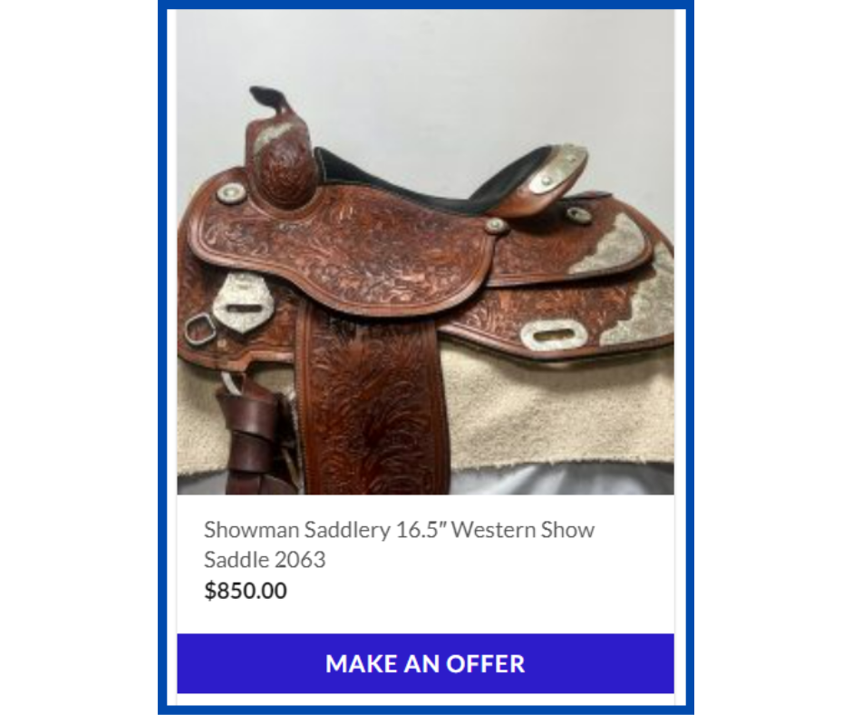 A western show saddle for sale.