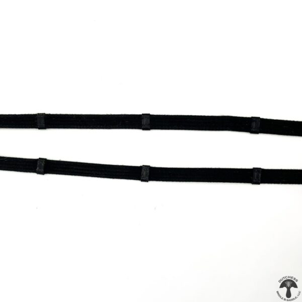 A pair of black cords with a white background