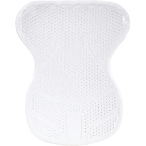 A white seat cushion with an arrow pattern.