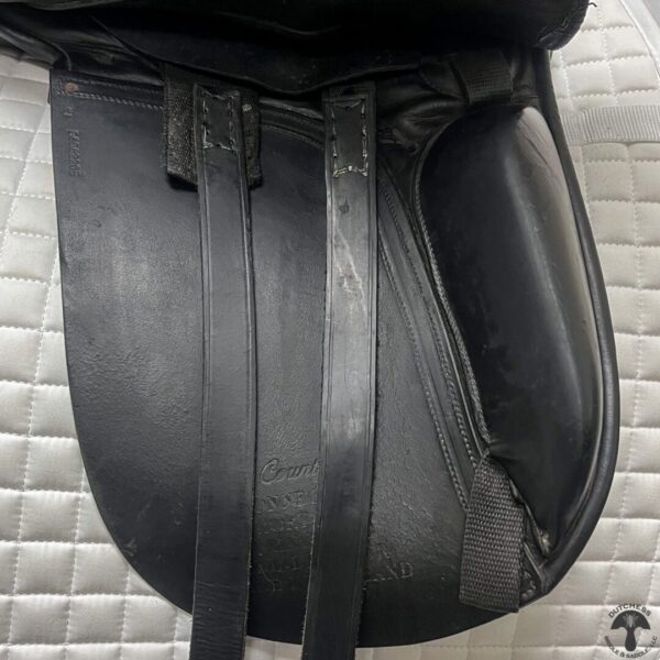 A close up of the back end of a horse saddle