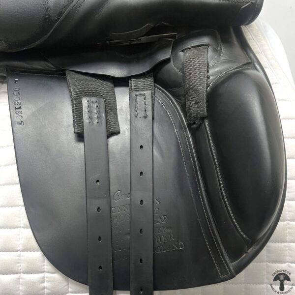 A close up of the back end of a horse saddle