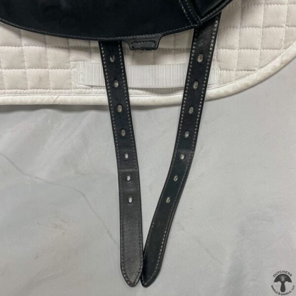 A close up of the straps on a horse saddle