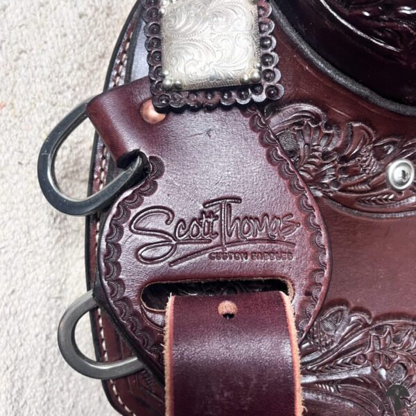 A close up of the buckle on a saddle