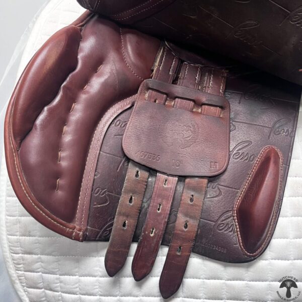 A close up of the back end of a horse saddle