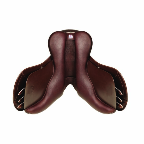 A close up of the back end of a saddle
