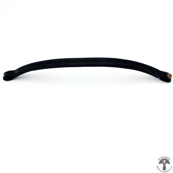 A black curved handle with a white background