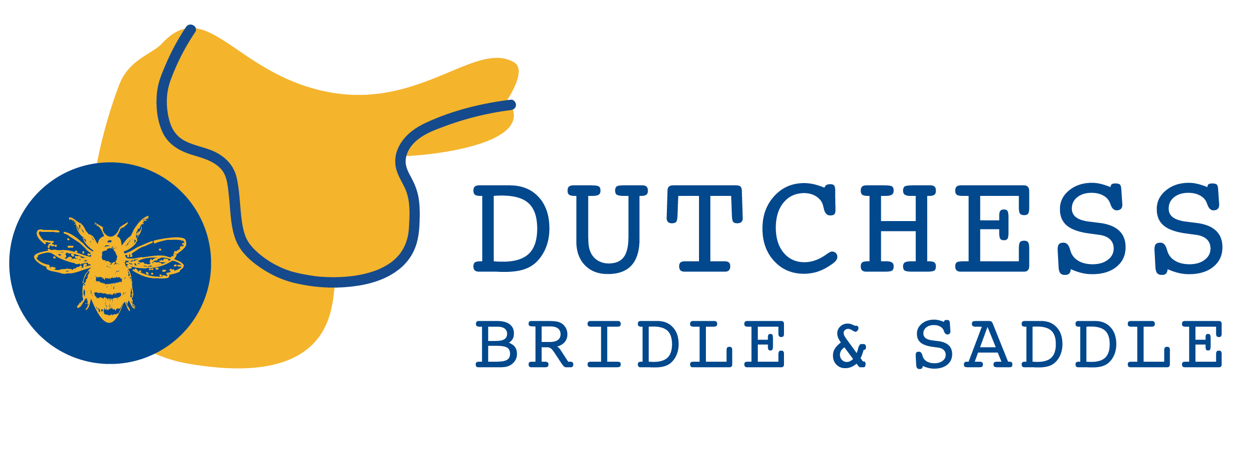 A black and yellow logo for dutch bridle club.