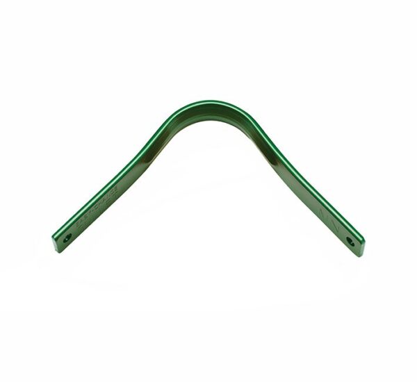 A green handle for a bicycle