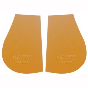 A pair of yellow foot pads for shoes.