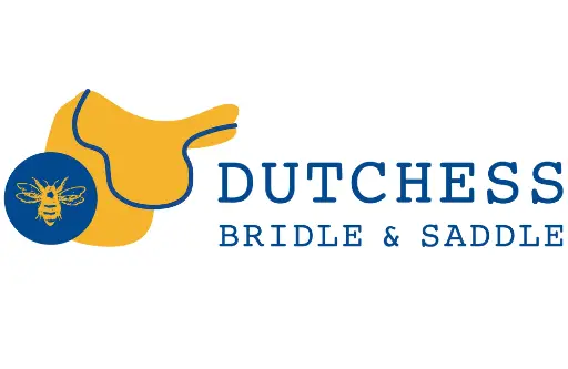 A logo of dutchess bridle and saddle