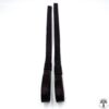 A pair of black straps on top of a white background.