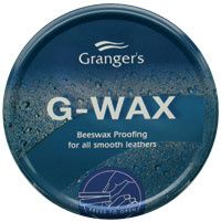 A blue tin of wax for leather